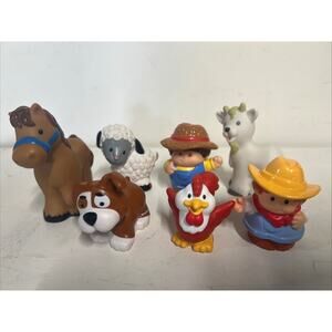 Lot of 7 Little People Figures Various Characters & Farm Animals